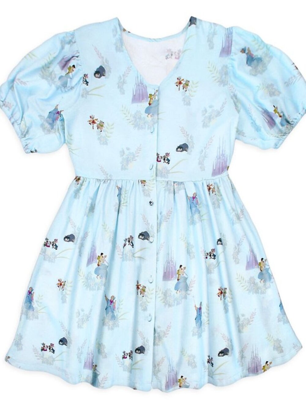 Cakeworthy Disney Cinderella Characters Allover Print Dress Blue Size XL NWT